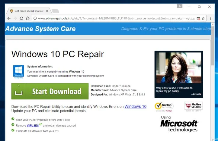 www.advancepctools.info virus