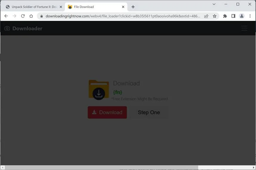 downloadingrightnow.com ad