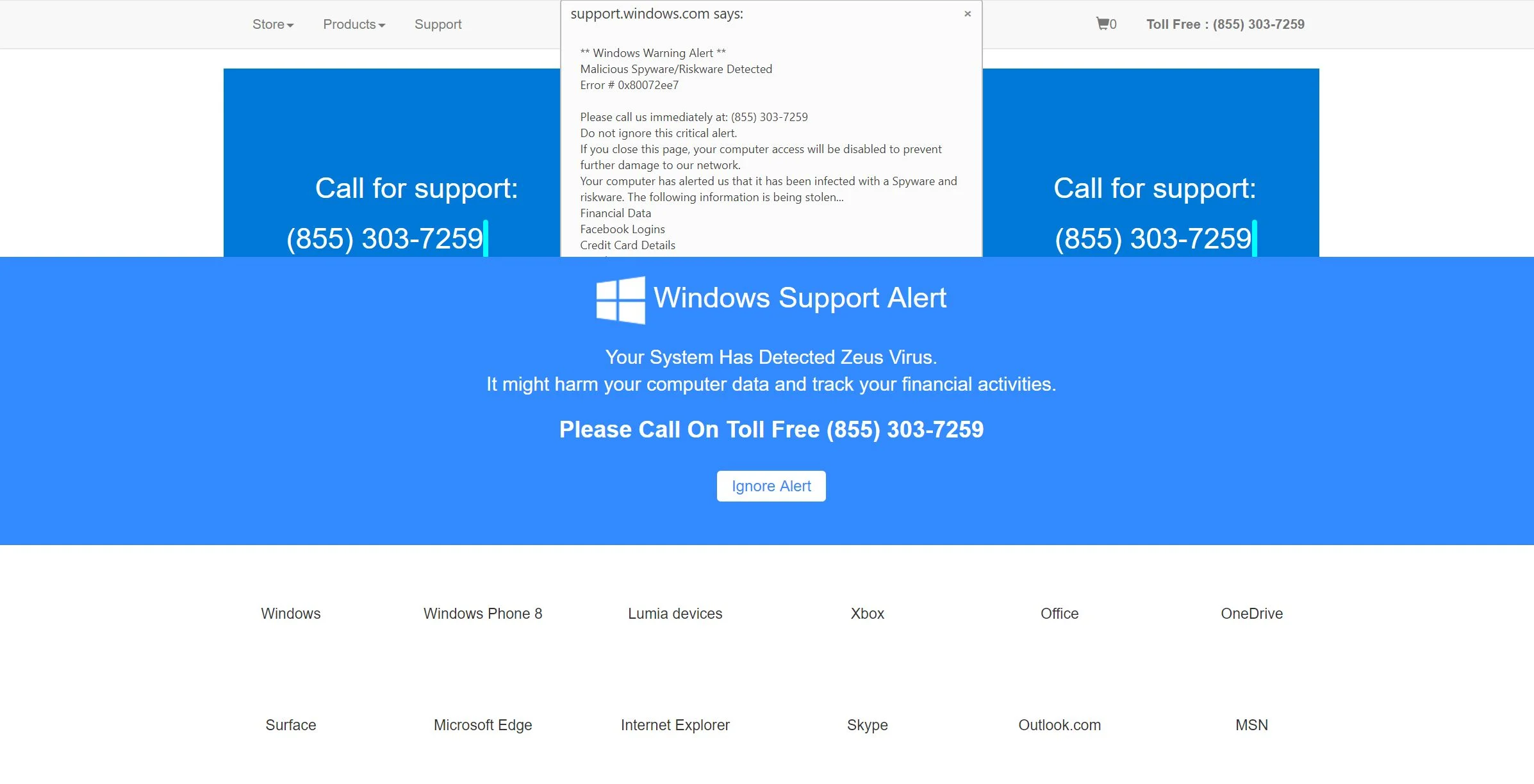 Image: Windows Warning Alert - Tech Support Scam