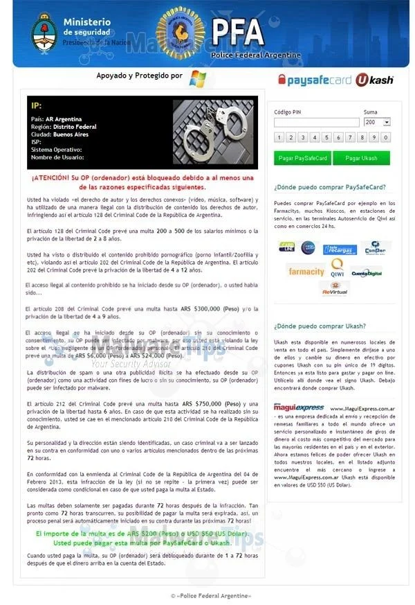 [Image: Ministerio de Seguridad virus]