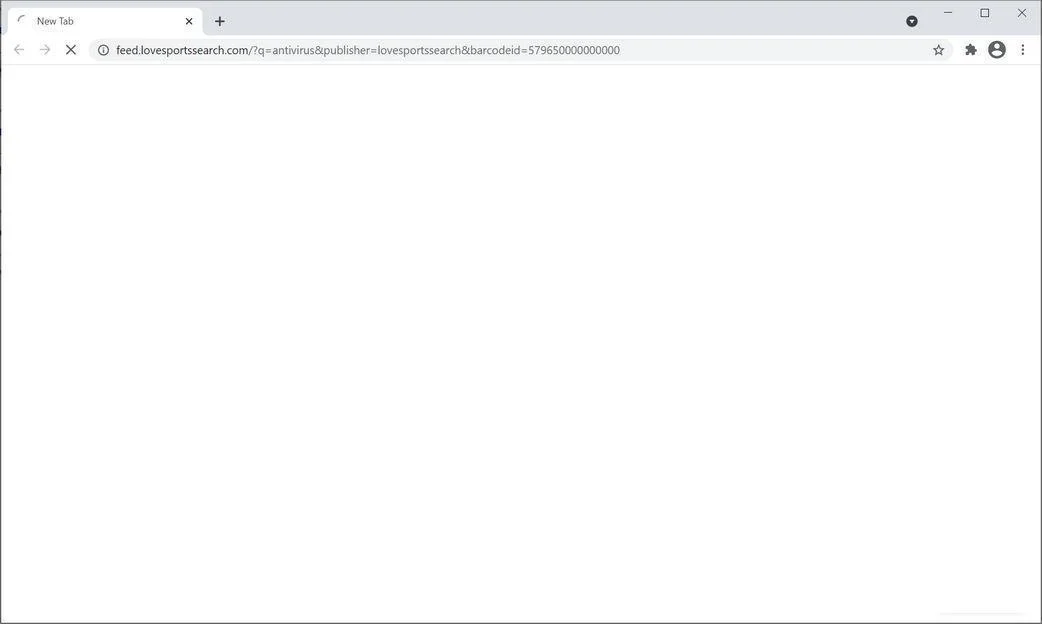 Image: Chrome browser is redirected to LoveSportsSearch Search