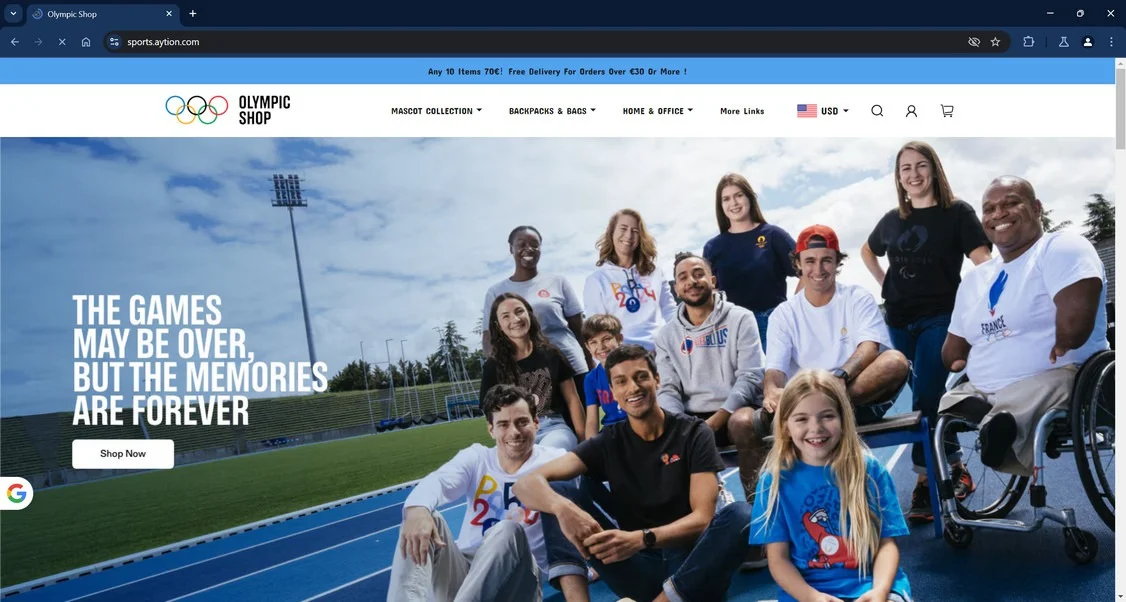 Sports.aytion.com Scam Store: The Olympic Shop Scam 1 Sports.aytion.com scam
