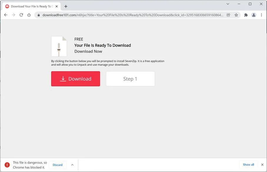Image: Downloadfree101.com browser redirect