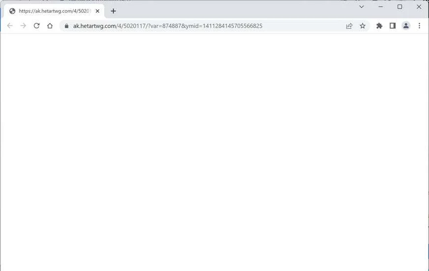 Image: Chrome browser is redirected to the Hetartwg.com site