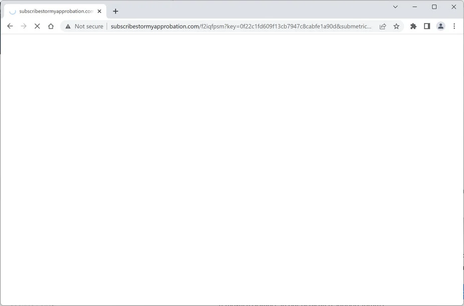 Image: Chrome browser is redirected to Subscribestormyapprobation.com