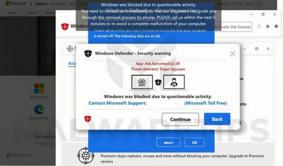 Your computer is disabled. Please call Microsoft Pop-up Virus 1 Image: Your computer is disabled. Please call Microsoft - Tech Support Scam