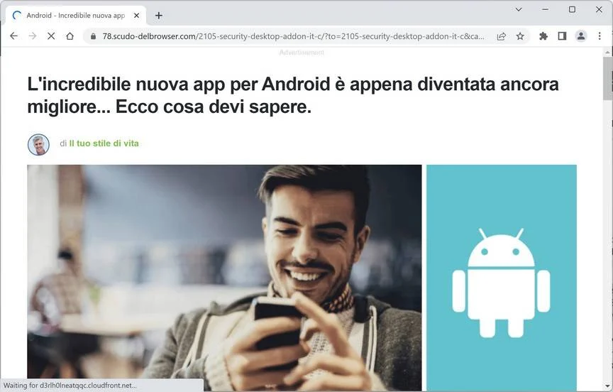 Remove Scudo-delbrowser.com Ads (Virus Removal Guide) 1 Image: Scudo-delbrowser.com browser redirect