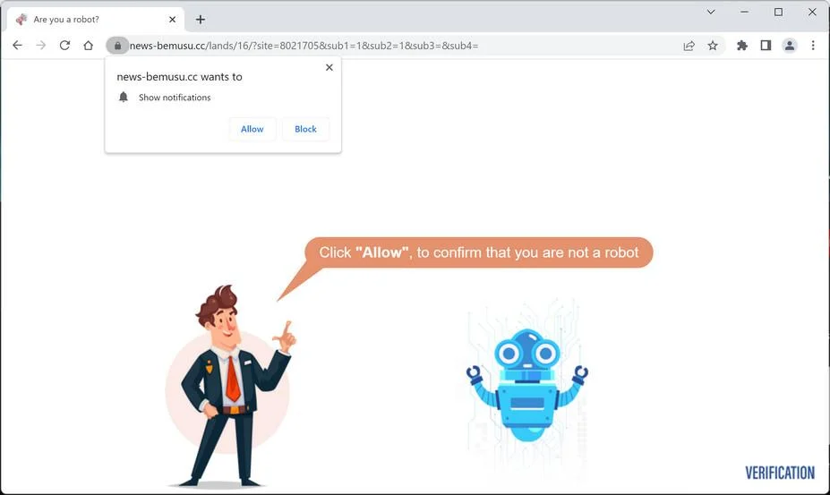 Remove News-bemusu.cc Pop-up Ads (Virus Removal Guide) 1 Image: Chrome browser is redirected to News-bemusu.cc