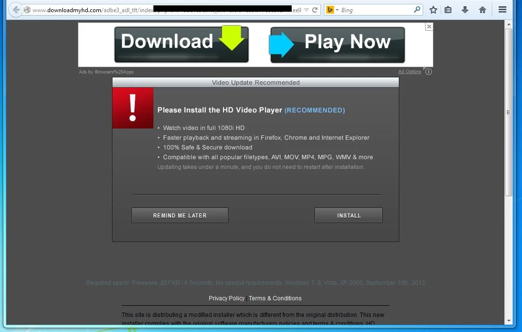 DownloadMyHD.com pop-ups DownloadMyHD.com virus
