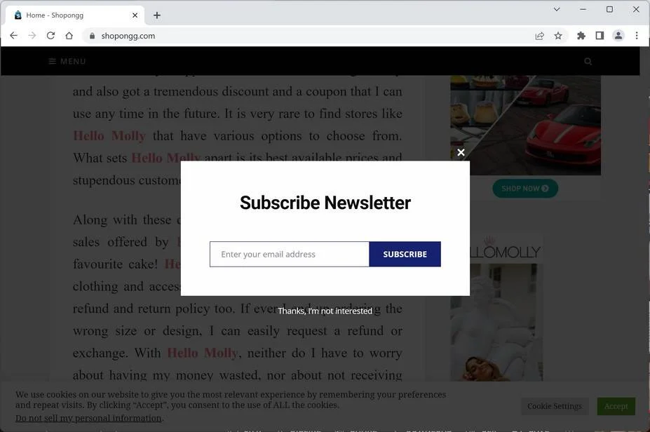 How To Remove Shopongg.com Ads (Virus Removal Guide) 1 Image: Chrome browser is redirected to Shopongg.com