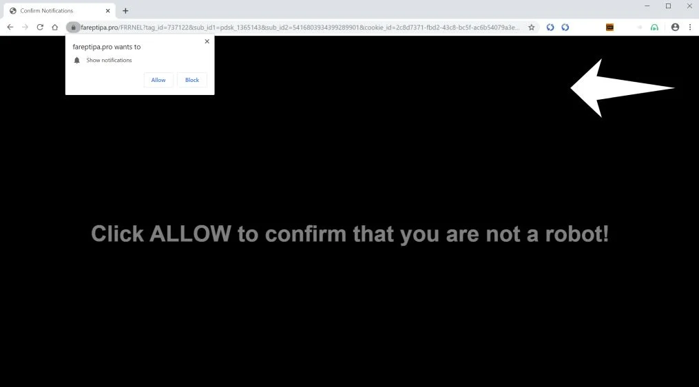 How to remove Fareptipa.pro pop-up ads (Virus Removal Guide) 1 Image: Chrome browser is redirected to Fareptipa.pro