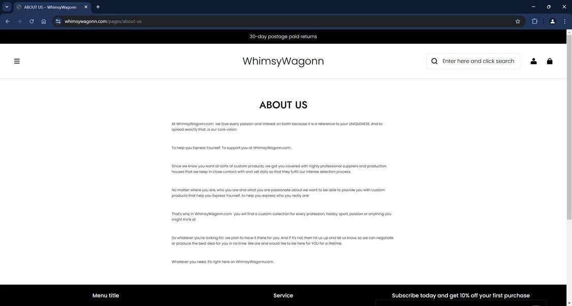 Steer Clear of Whimsywagonn.com - It's a Total Scam 1 Whimsywagonn.com scam