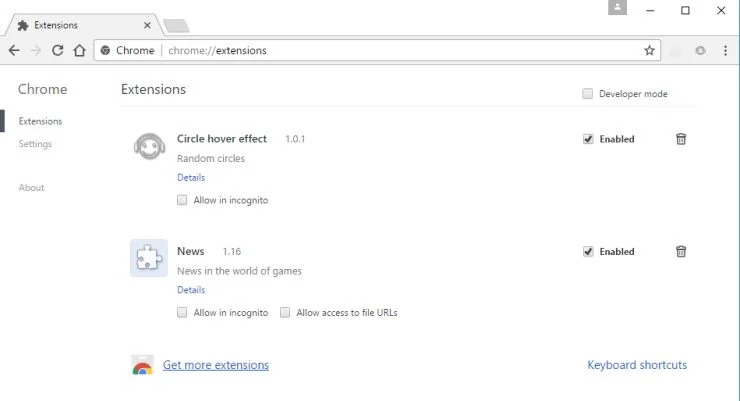 Circle hover effect virus
