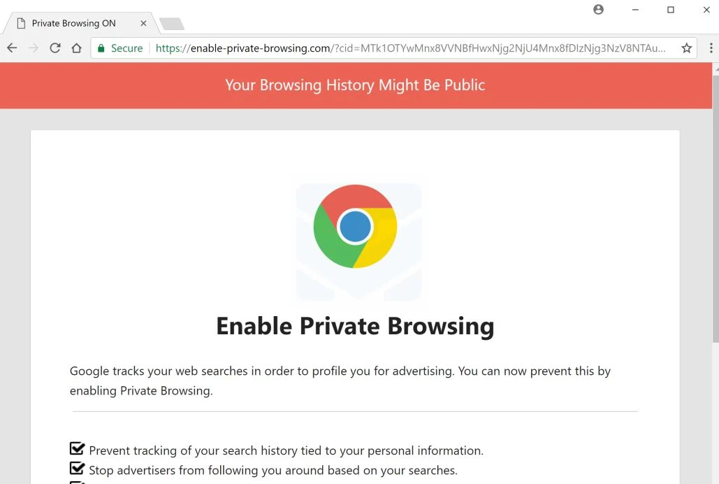 enable-private-browsing.com redirect virus