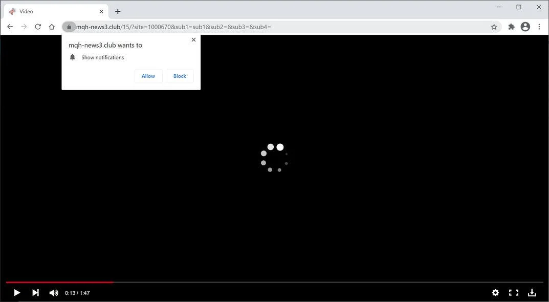 Remove Mqh-news3.club pop-up ads (Virus Removal Guide) 1 Image: Chrome browser is redirected to Mqh-news3.club