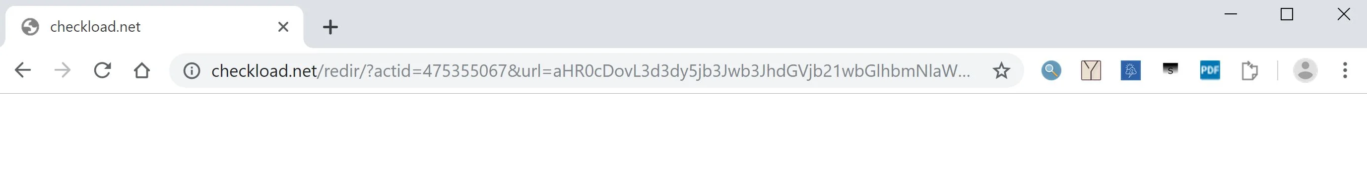 Image: Chrome browser is redirected to Checkload.net