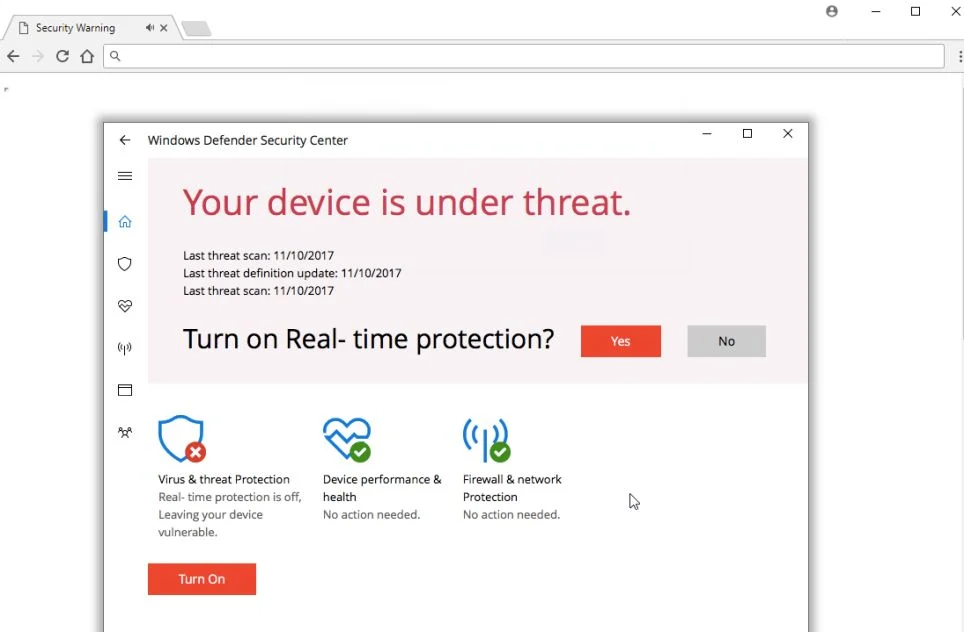 Your device is under threat Scam