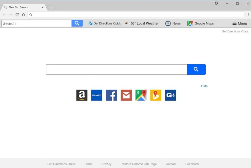 How to remove Get Directions Quick redirect (Virus Removal Guide) 1 Get Directions Quick New Tab Search redirect