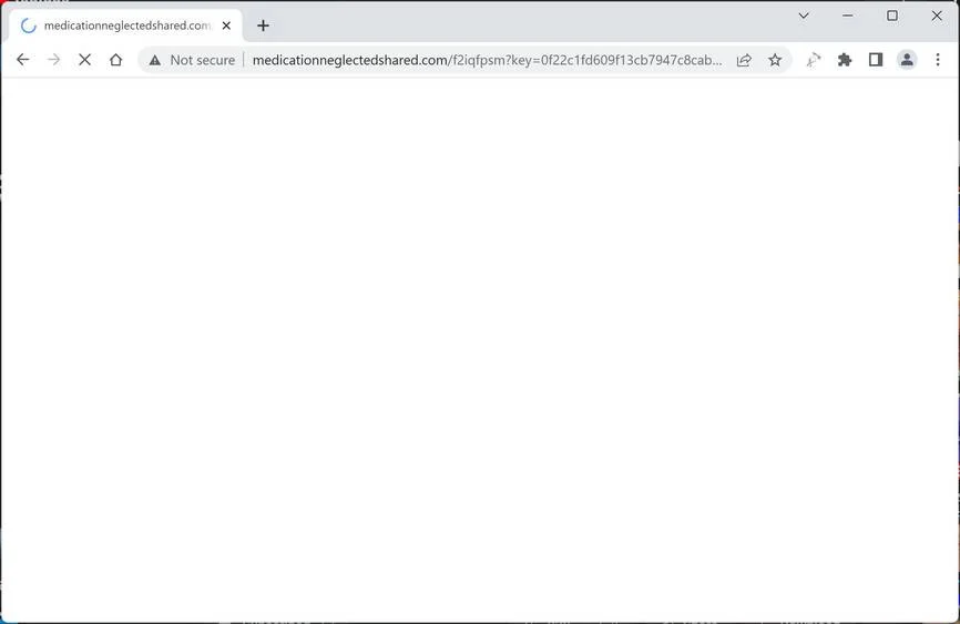 Medicationneglectedshared.com Virus Removal Guide 1 Image: Chrome browser is redirected to Medicationneglectedshared.com