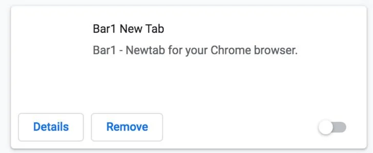 Image: Bar1 New Tab Chrome extension