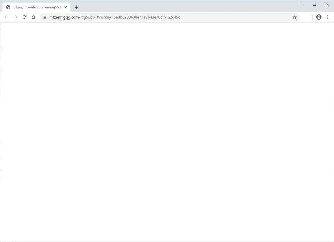 Image: Chrome browser is redirected to Mtzenhigqg.com