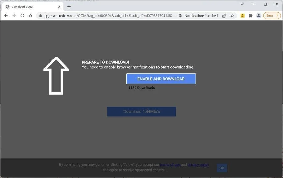 How to Remove Asukedrev.com Pop-up Ads (Virus Removal Guide) 1 Image: Chrome browser is redirected to Asukedrev.com