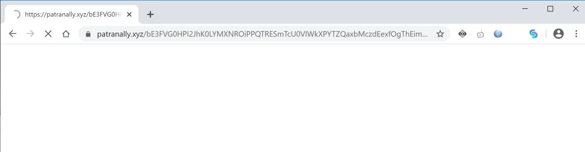 Image: Chrome browser is redirected to Patranally.xyz