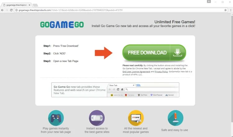 gogamego.thewhizproducts.com redirect gogamego.thewhizproducts.com pop-ups