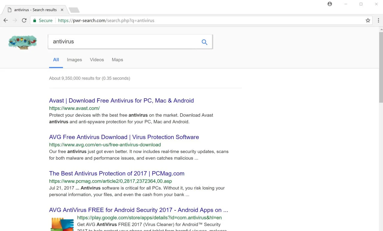 pwr-search.com redirect virus