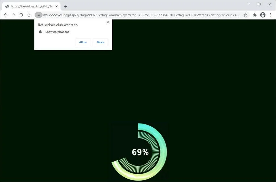 Remove Live-vidoes.club pop-up ads (Virus Removal Guide) 1 Image: Chrome browser is redirected to Live-vidoes.club