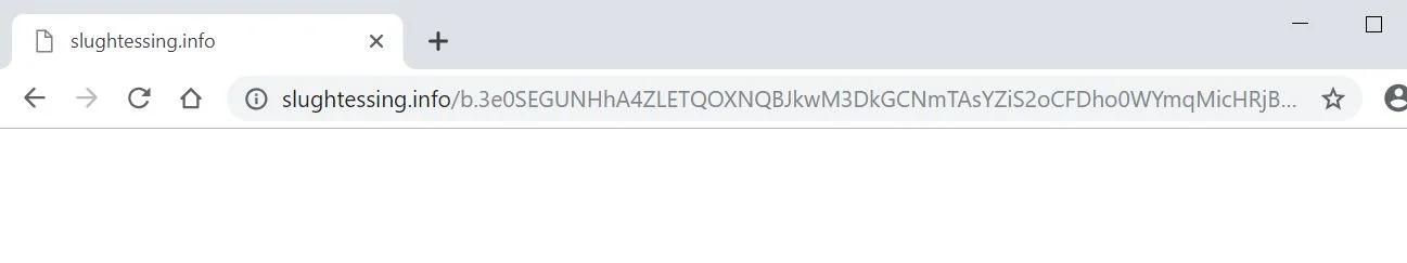 Image: Chrome browser is redirected to the Slughtessing.info site