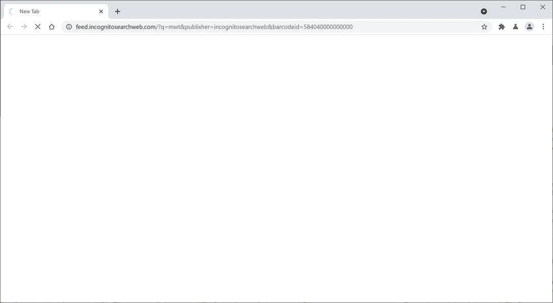 Image: Chrome browser is redirected to IncognitoSearchWeb Search