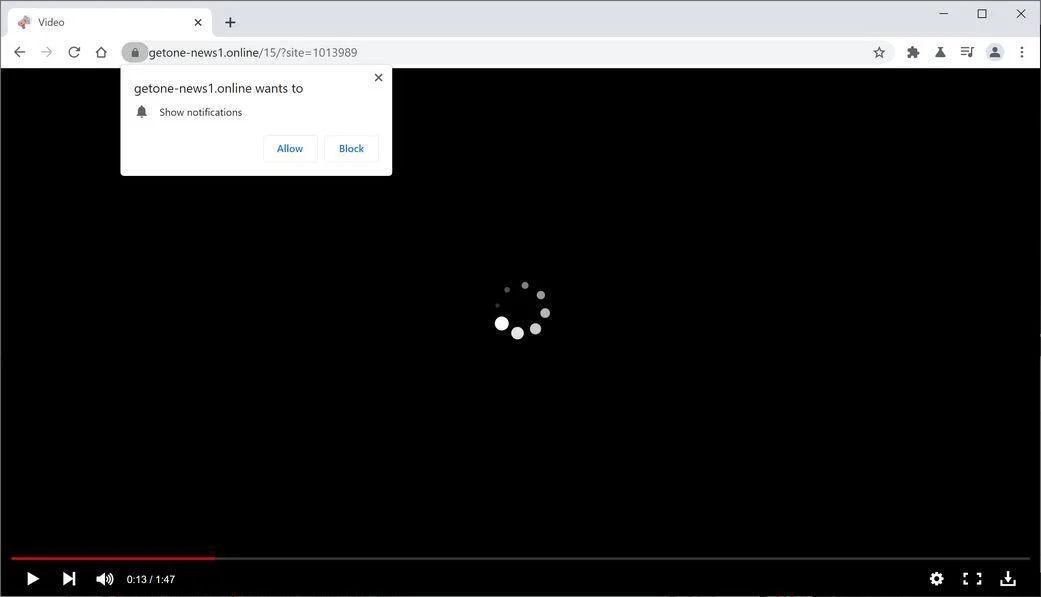 Remove Getone-news1.online pop-up ads (Virus Removal Guide) 1 Image: Chrome browser is redirected to Getone-news1.online