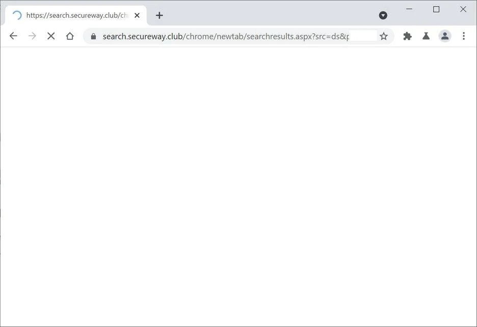 Image: Chrome browser is redirected to Secure Way Search