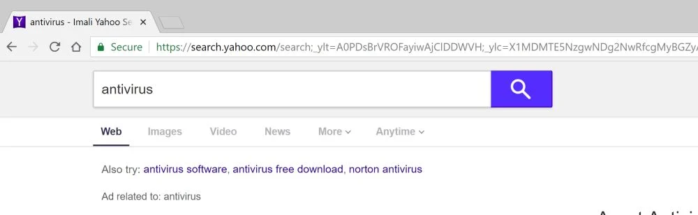 Imali Yahoo Search redirect virus