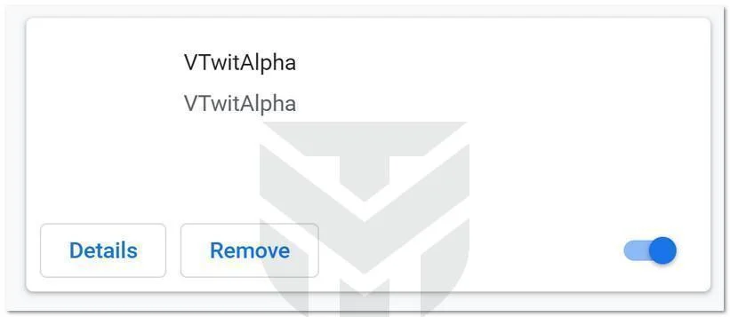 Remove VTwitAlpha browser extension (Virus Removal Guide) 1 Image: VTwitAlpha Chrome extension