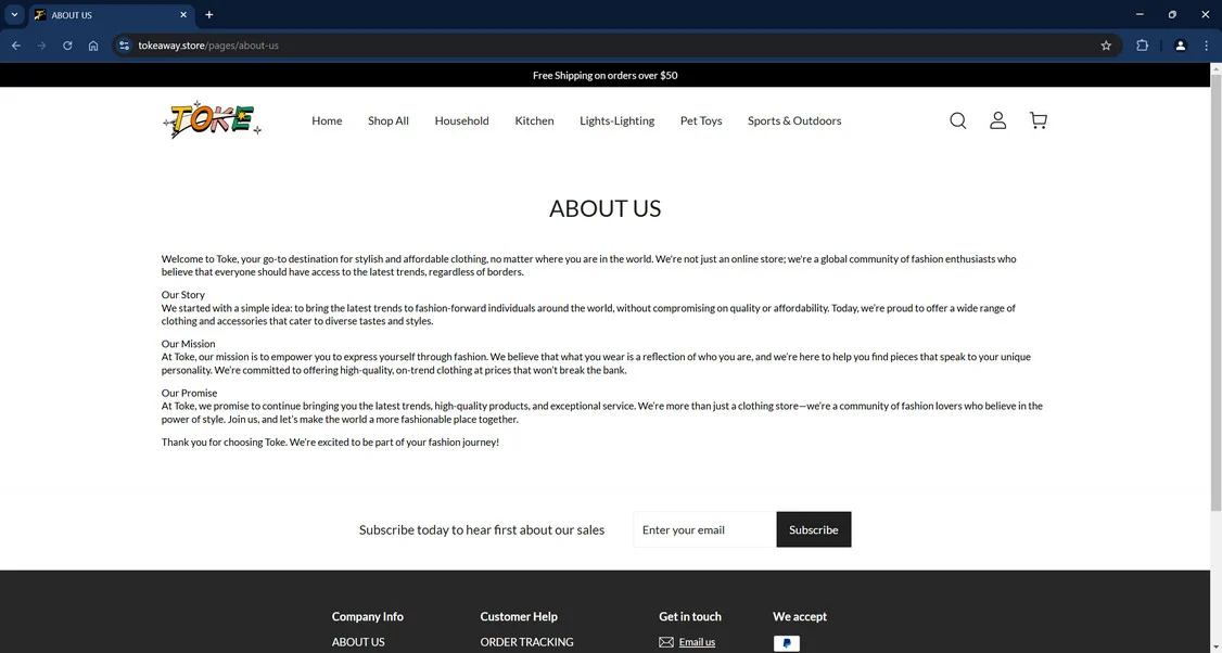 Tokeaway.store Scam Store - Do Not Purchase Anything 1 Tokeaway.store scam