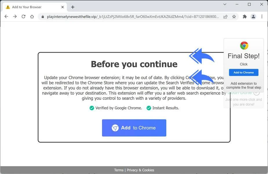 Remove Playintenselynewestthefile.vip Ads (Virus Removal Guide) 1 Image: Playintenselynewestthefile.vip browser redirect