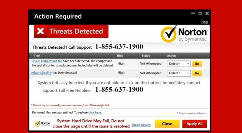 Norton Security Scan - Support Scam