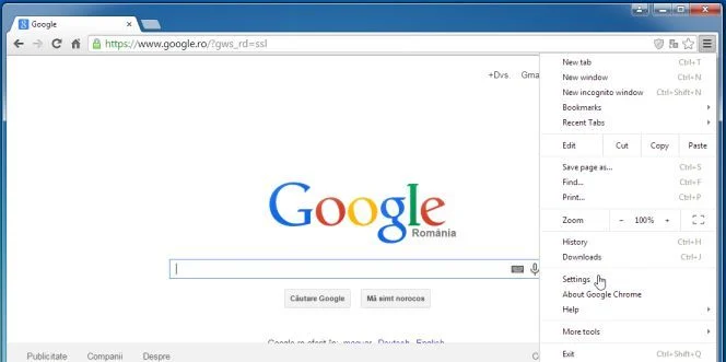 Click on Settings and select Extensions Chrome Settings menu