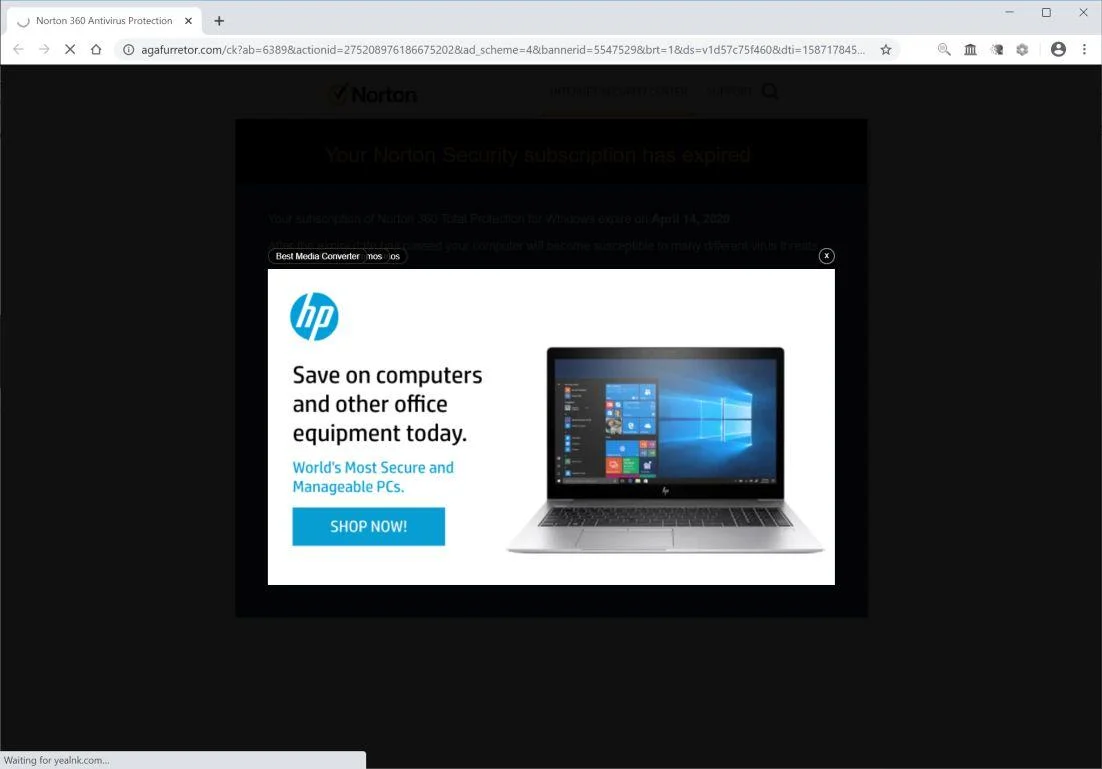 Remove Agafurretor.com pop-up ads (Virus Removal Guide) 1 Image: Chrome browser is redirected to Agafurretor.com