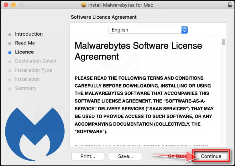 Click again on Continue to install Malwarebytes for Mac for Mac Click again on Continue to install Malwarebytes for Mac