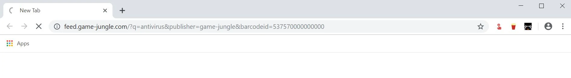 Image: Google Chrome is redirected to the Feed.game-jungle.com site