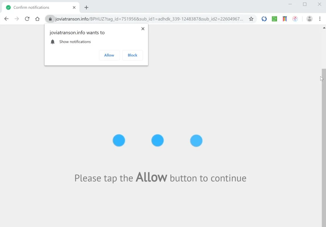 How to remove Joviatranson.info pop-up ads (Virus Removal Guide) 1 Image: Chrome browser is redirected to Joviatranson.info
