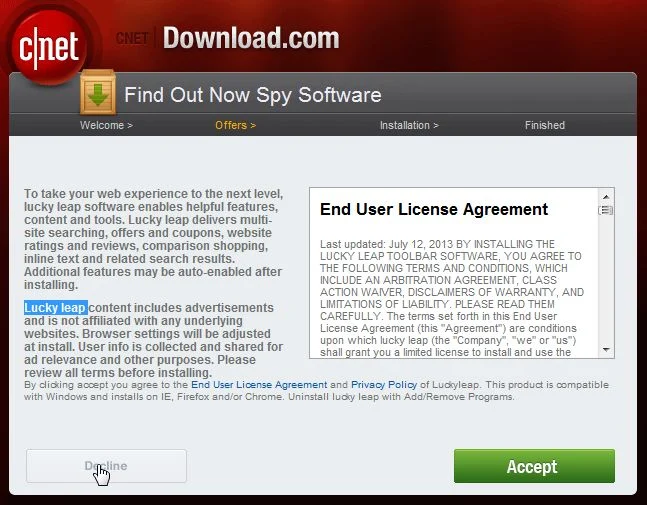 [Image: Lucky Leap CNET installer]