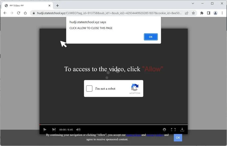 Remove Statestchool.xyz Pop-up Ads (Virus Removal Guide) 1 Image: Chrome browser is redirected to Statestchool.xyz