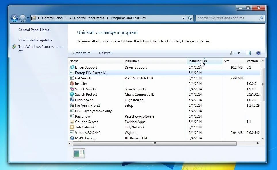 [Image: Uninstall Get Search Toolbar from Windows]