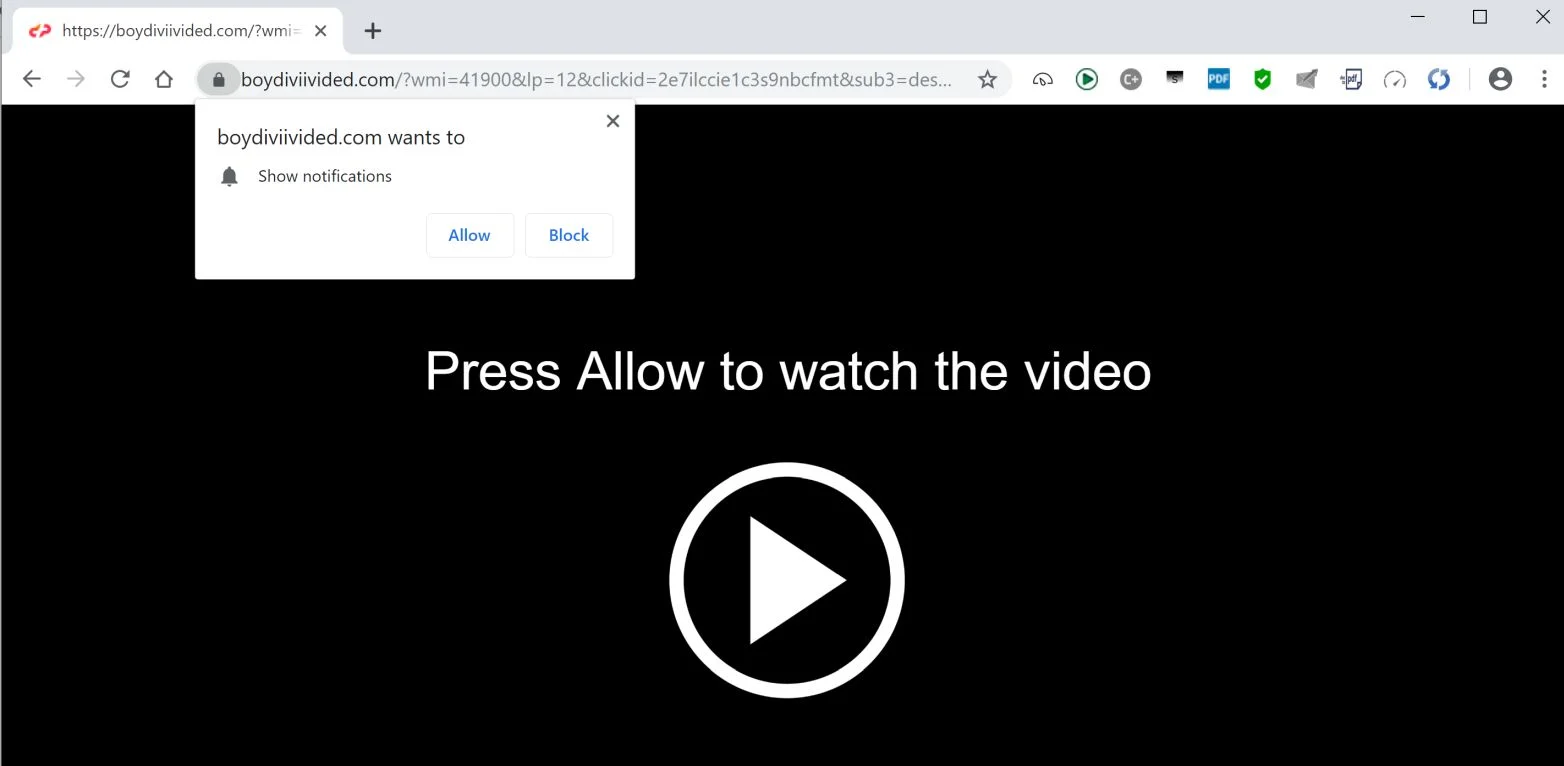 How to remove Boydiviivided.com pop-up ads (Virus Removal Guide) 1 Image: Chrome browser is redirected to the Boydiviivided.com site