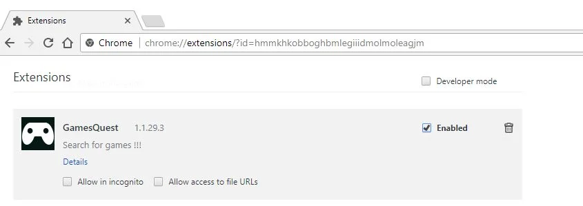 GamesQuest Chrome Extension Virus