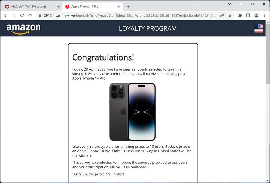 Screenshot of Fircashnew.live Fake Survey